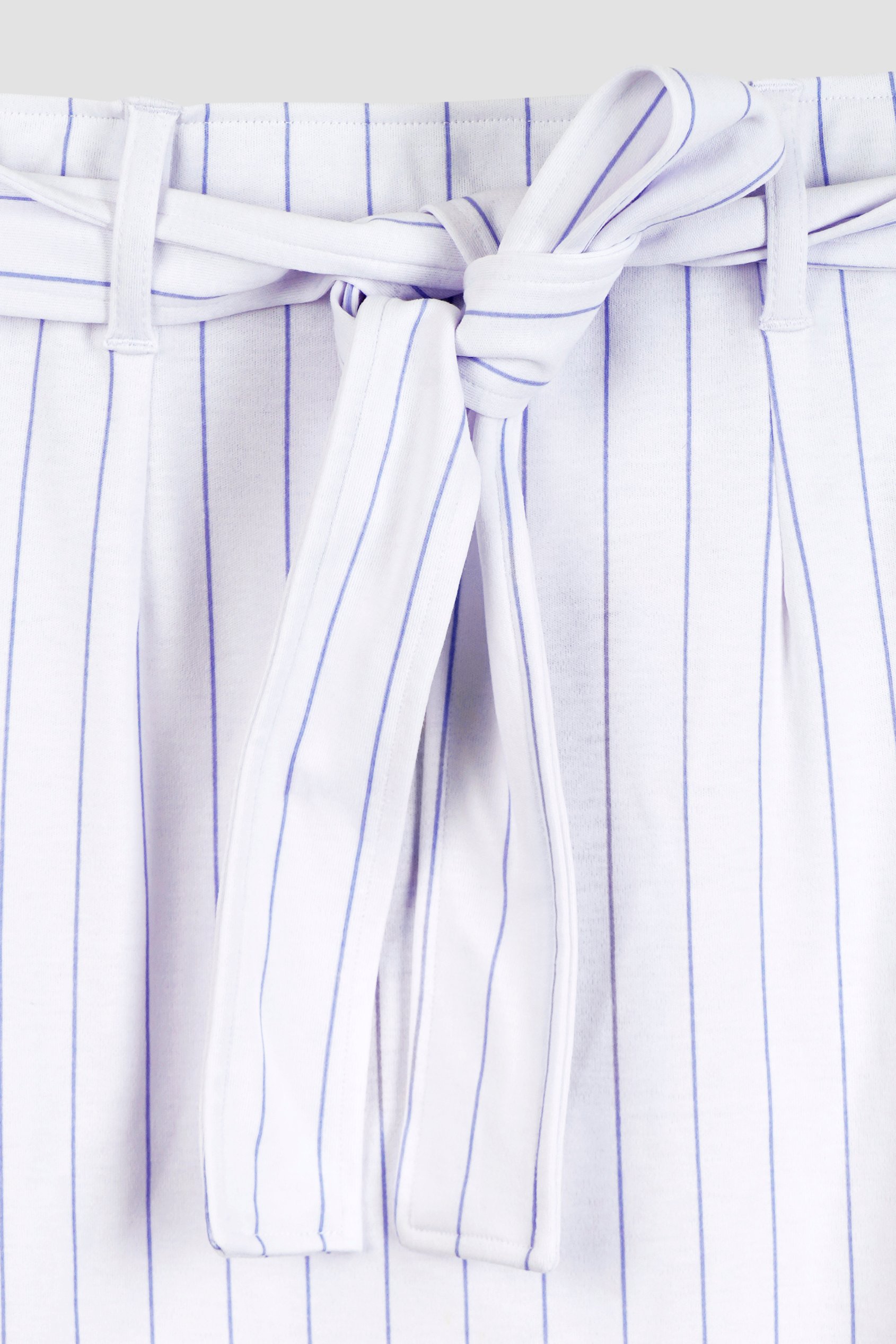 Basic Lace Details Striped Jersey Skirt