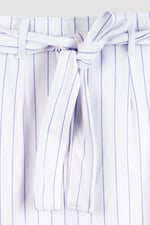 Basic Lace Details Striped Jersey Skirt