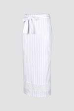 Basic Lace Details Striped Jersey Skirt