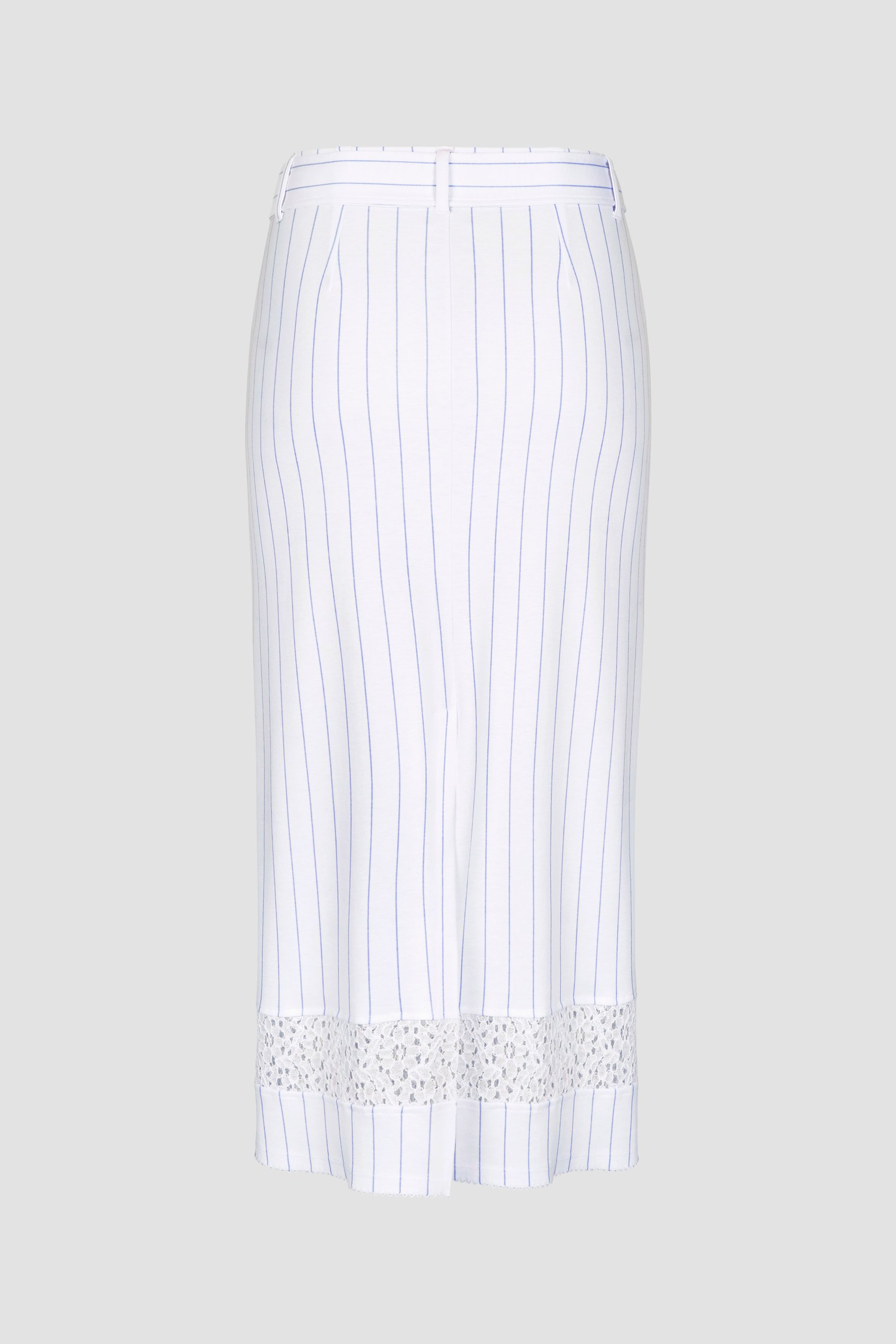 Basic Lace Details Striped Jersey Skirt