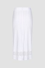 Basic Lace Details Striped Jersey Skirt