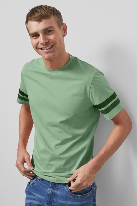 Green Printed Sleeve T-Shirt