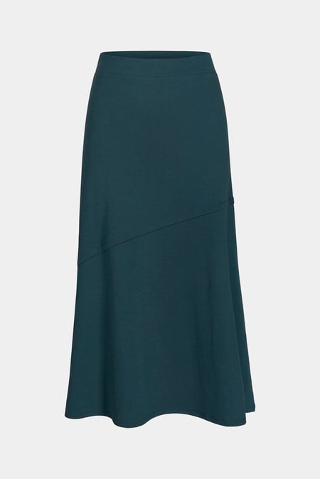 Navy Classic Seam Detail Jersey Skirt