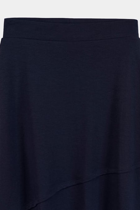 Navy Classic Seam Detail Jersey Skirt