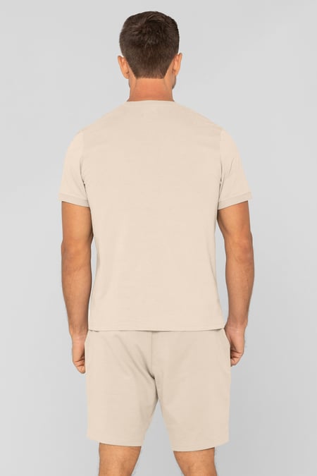 Cream Cotton Terry Short Sleeve Tee and Short Co-order Set