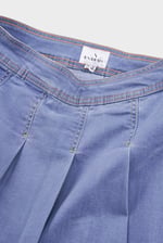 Pleated Design Frayed Raw Hem Mini Skirt