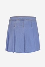 Pleated Design Frayed Raw Hem Mini Skirt