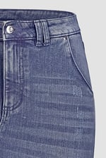 Women's Distressed Hem Denim Skirt