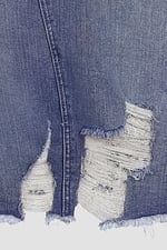 Women's Distressed Hem Denim Skirt