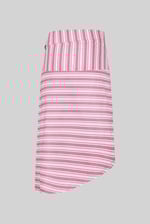 Striped Asymmetric Hem Midi Skirt