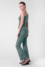 One-Shoulder Jumpsuit with Ruffle Sleeve Detail