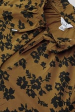 Tie Frill Neck Printed Midi Dress