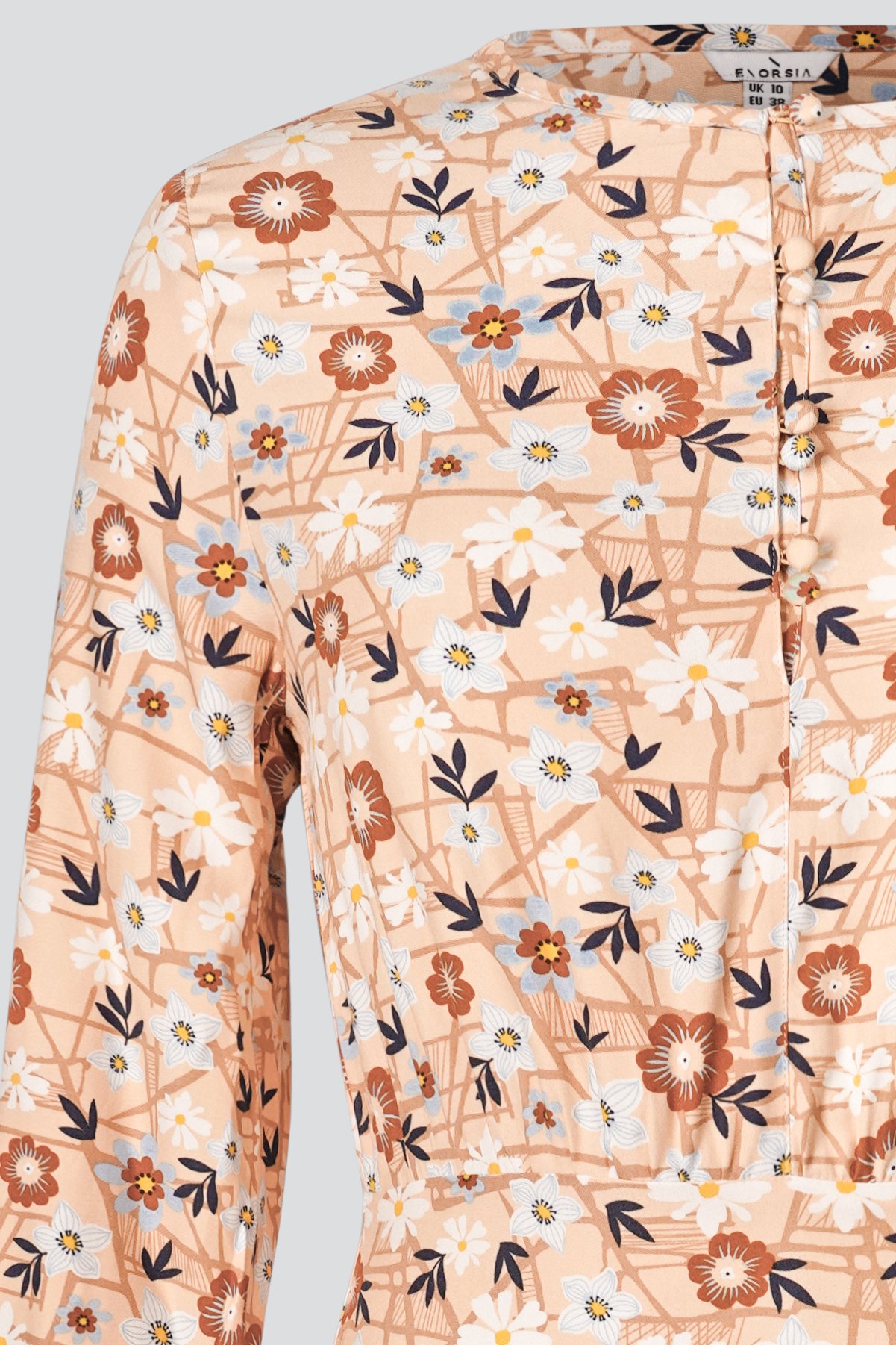 Viscose Long Sleeve Midi Dress