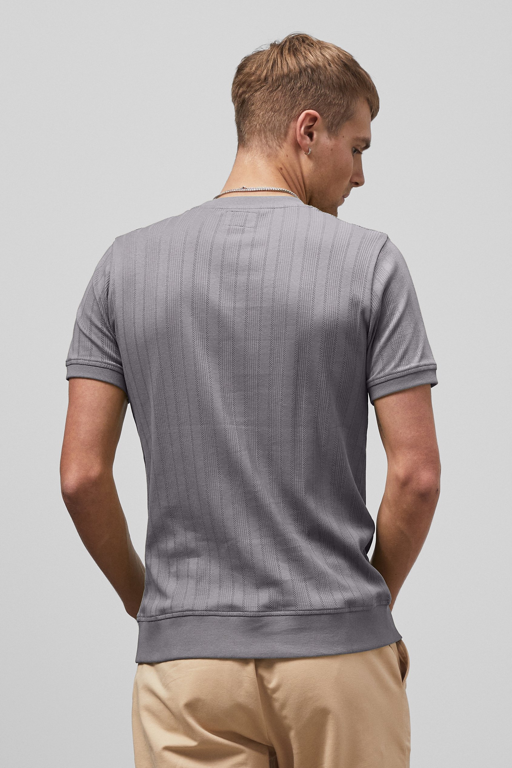 Ribbed Short Sleeve T-Shirt