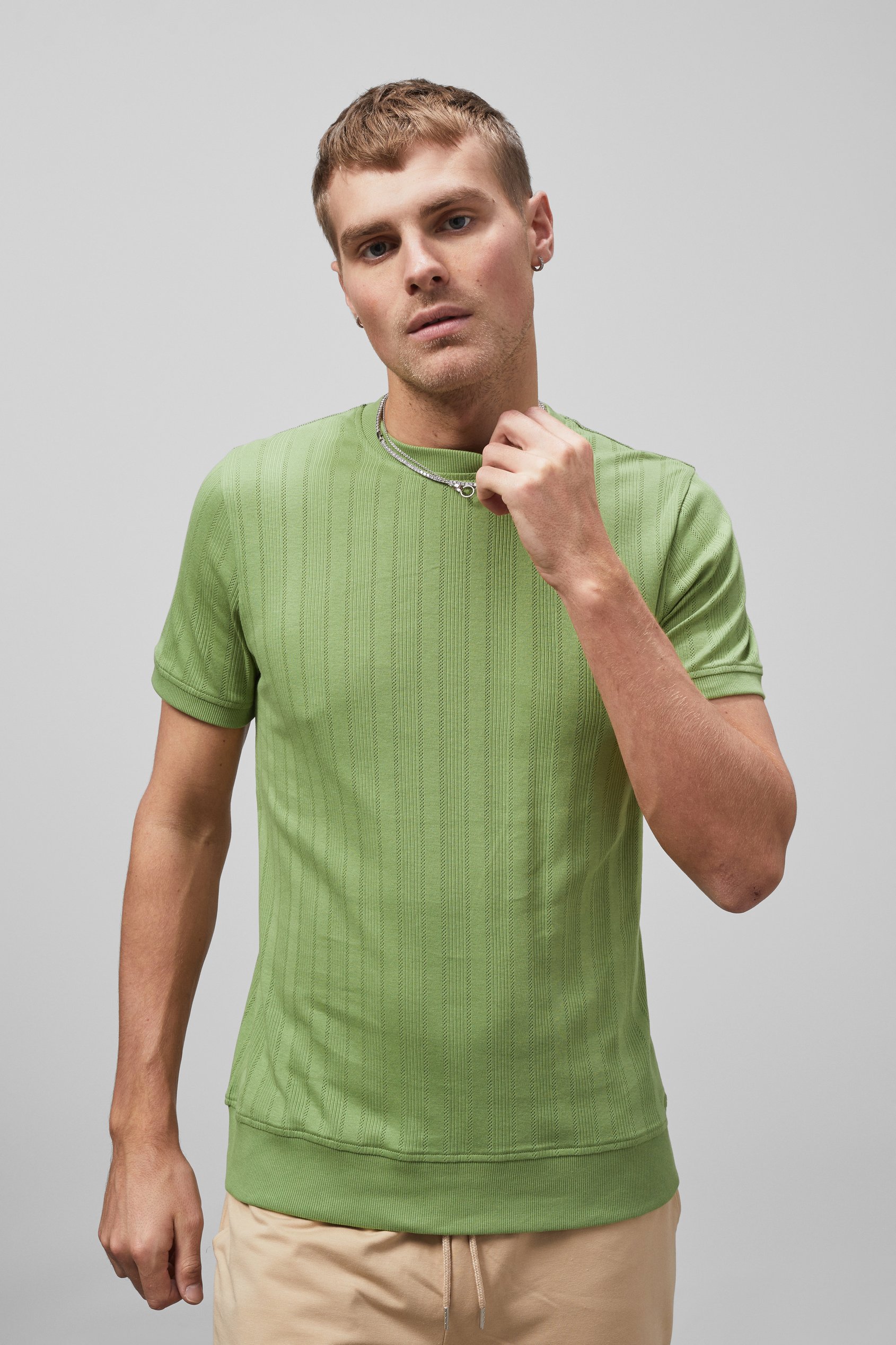 Ribbed Short Sleeve T-Shirt