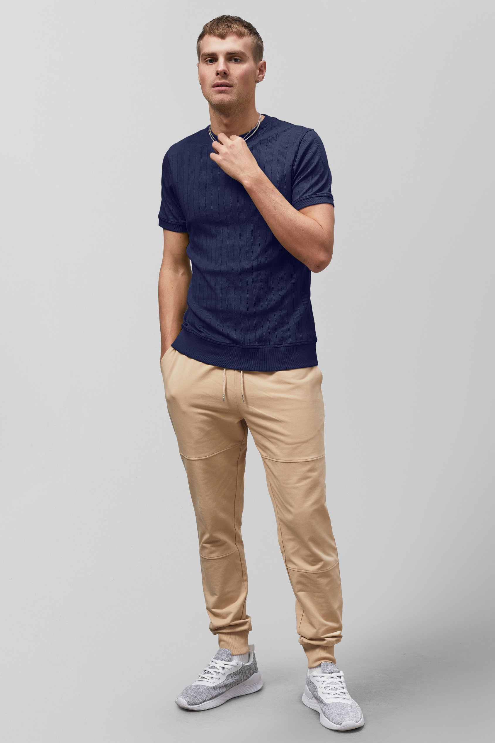 Ribbed Short Sleeve T-Shirt