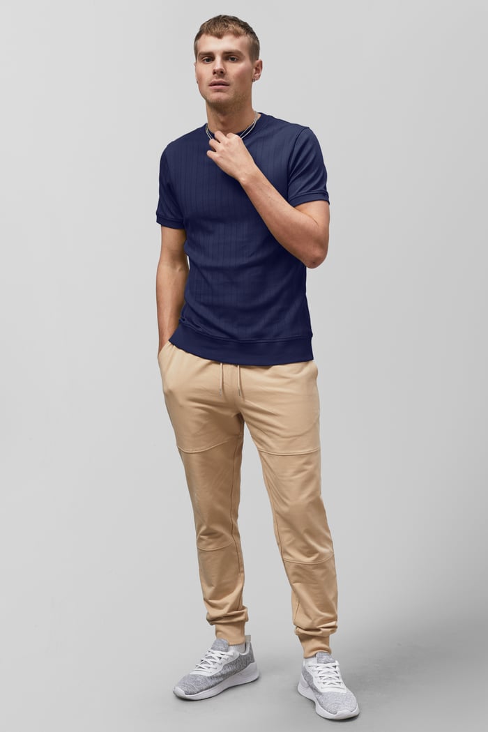 Ribbed Short Sleeve T-Shirt