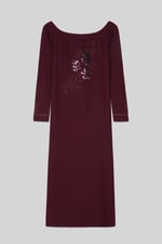 Off Shoulder Embroidery Decor Midi Dress