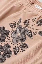Off Shoulder Embroidery Decor Midi Dress