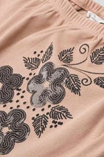 Off Shoulder Embroidery Decor Midi Dress