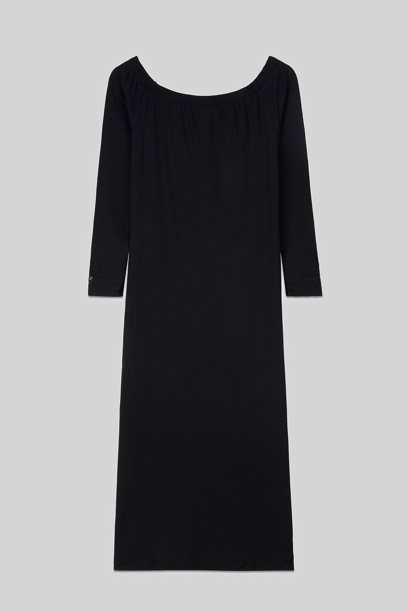 Off Shoulder Embroidery Decor Midi Dress