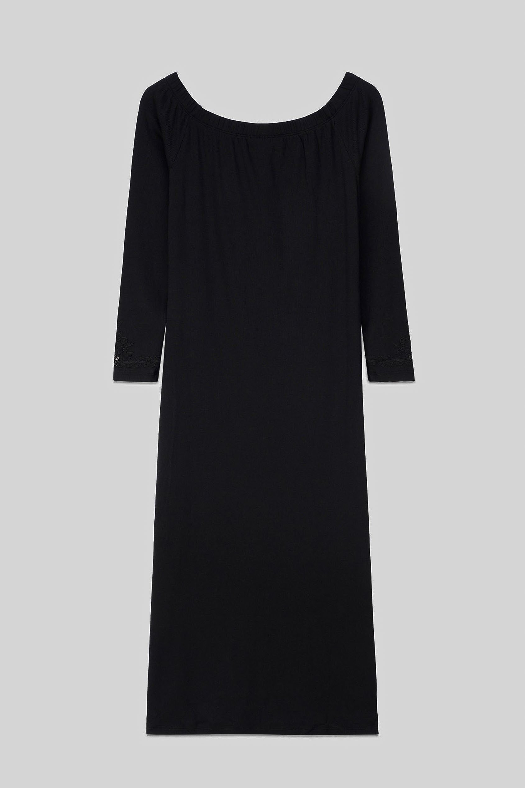 Off Shoulder Embroidery Decor Midi Dress