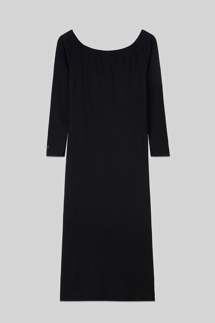 Off Shoulder Embroidery Decor Midi Dress