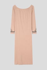 Off Shoulder Embroidery Decor Midi Dress