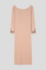 Off Shoulder Embroidery Decor Midi Dress