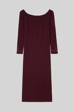 Off Shoulder Embroidery Decor Midi Dress