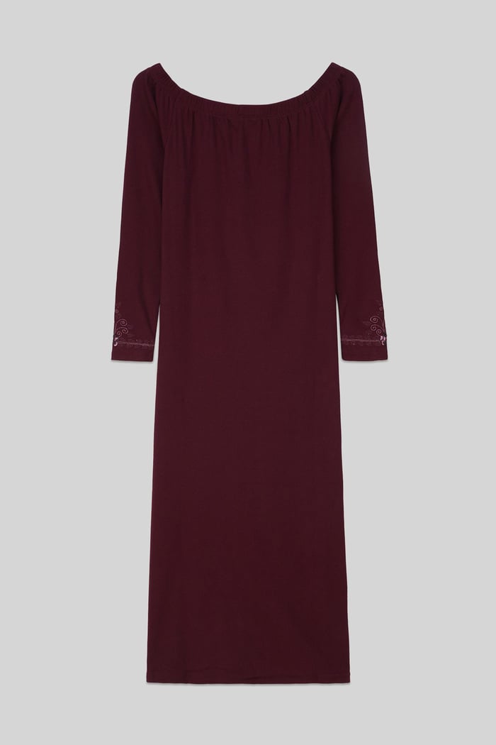 Off Shoulder Embroidery Decor Midi Dress