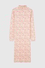 Crepe Ribbed Midi Floral Dress