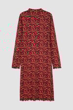 Crepe Ribbed Midi Floral Dress