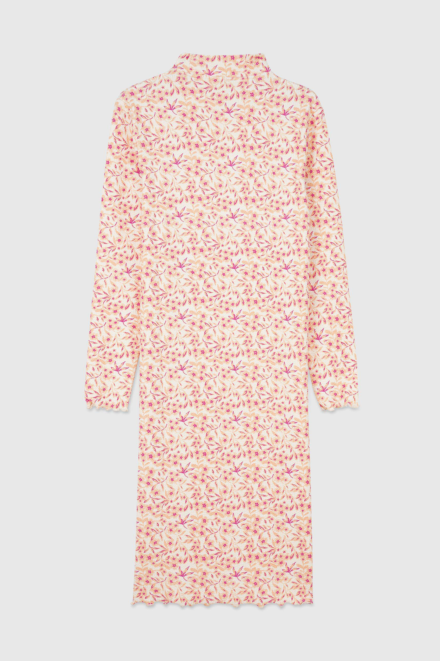 Crepe Ribbed Midi Floral Dress