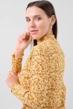 Crepe Ribbed Midi Floral Dress