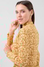 Crepe Ribbed Midi Floral Dress