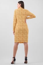 Crepe Ribbed Midi Floral Dress