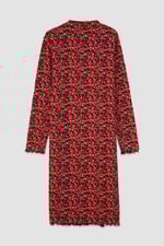 Crepe Ribbed Midi Floral Dress