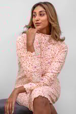 Crepe Ribbed Midi Floral Dress