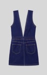 Womens Plunge V-Neck Denim Mini Dress