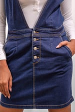 Womens Plunge V-Neck Denim Mini Dress