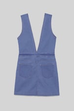 Womens Plunge V-Neck Denim Mini Dress