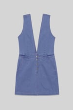 Womens Plunge V-Neck Denim Mini Dress