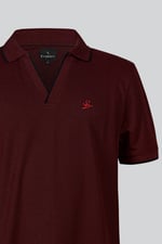 Regular Fit Ribbed V-Neck Polo Shirt