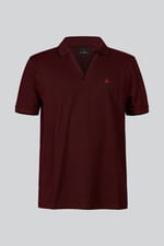 Regular Fit Ribbed V-Neck Polo Shirt
