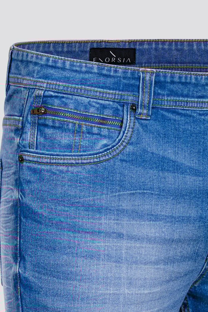 Skinny Fit Turned Denim Shorts