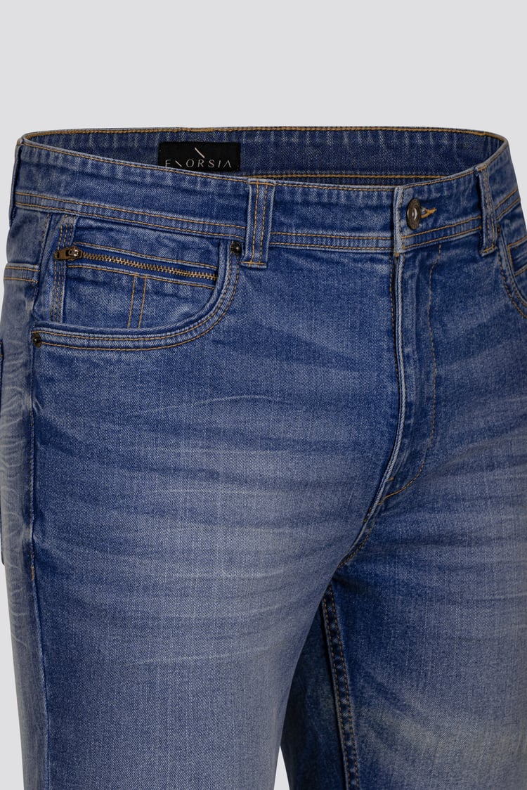 Skinny Fit Turned Denim Shorts