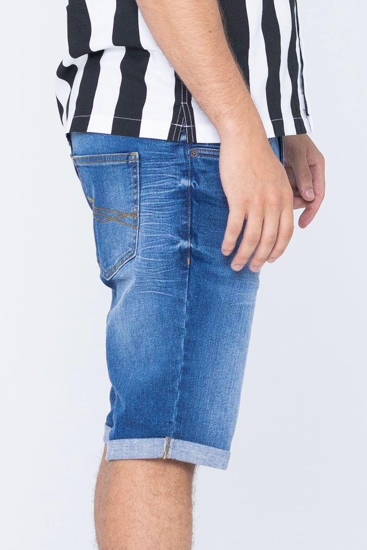 Skinny Fit Turned Denim Shorts