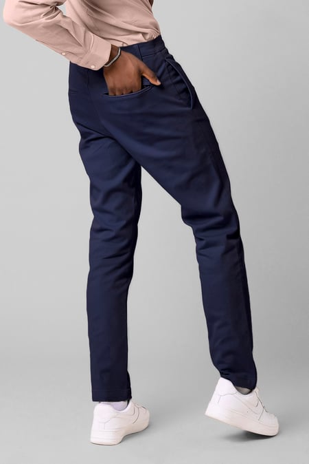 Mens Navy Semi Formal Chino Trouser