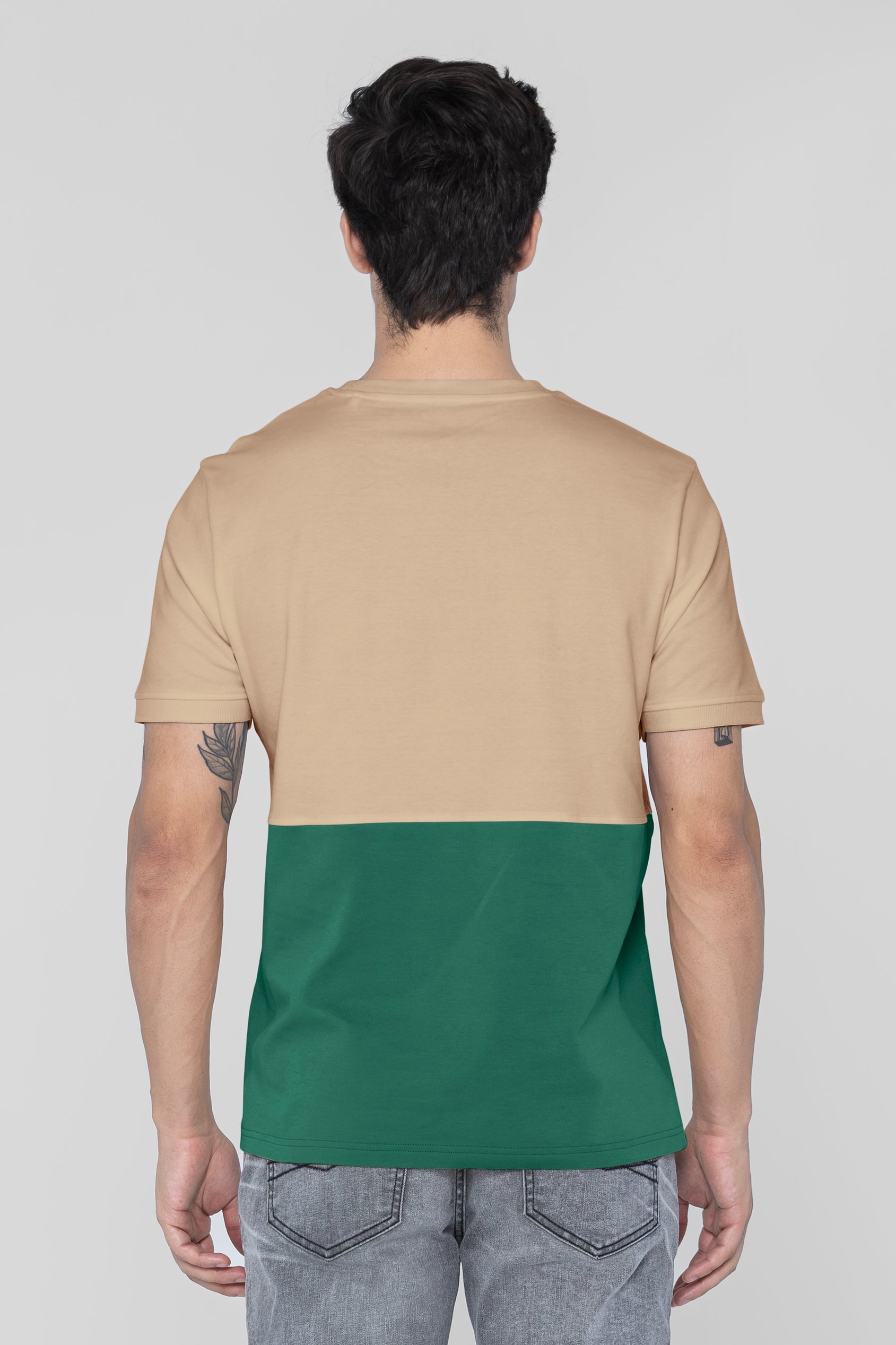 Cut & Sew Colour Block T-Shirt